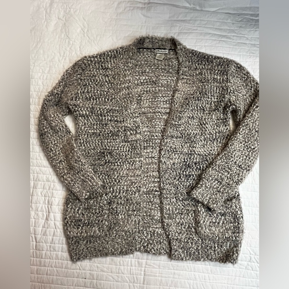 Cotton Emporium Open Cardigan Eyelash Sweater